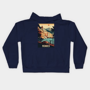 Monaco Travel Poster Kids Hoodie